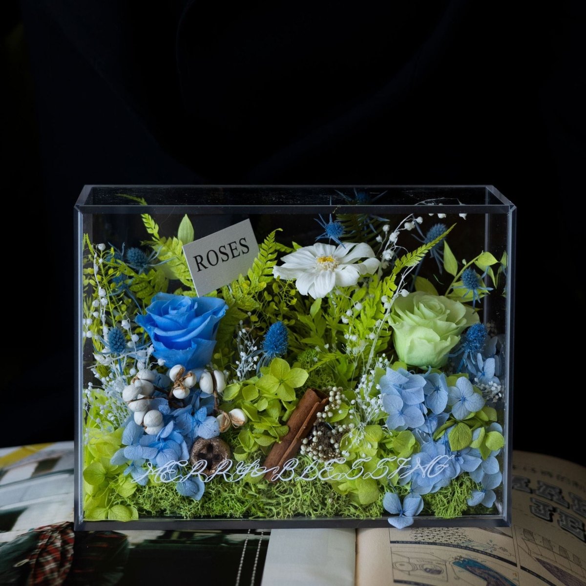 Enchanted Preserved Flower Box - Flowers - Jade Blue - Preserved Flowers & Fresh Flower Florist Gift Store