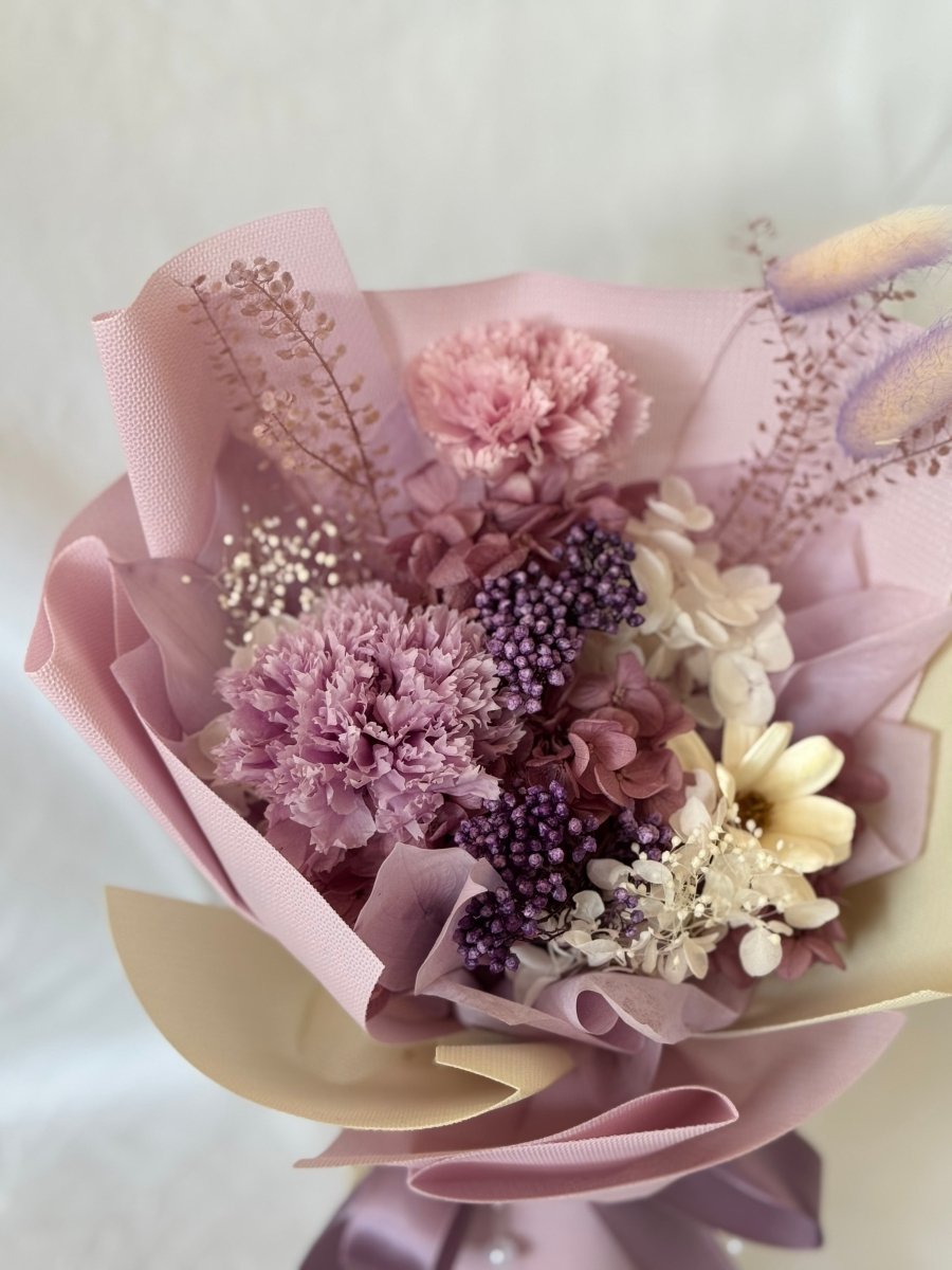 Mother's Day Carnation Bouquet - Preserved Carnations - Flowers - Purple - Preserved Flowers & Fresh Flower Florist Gift Store