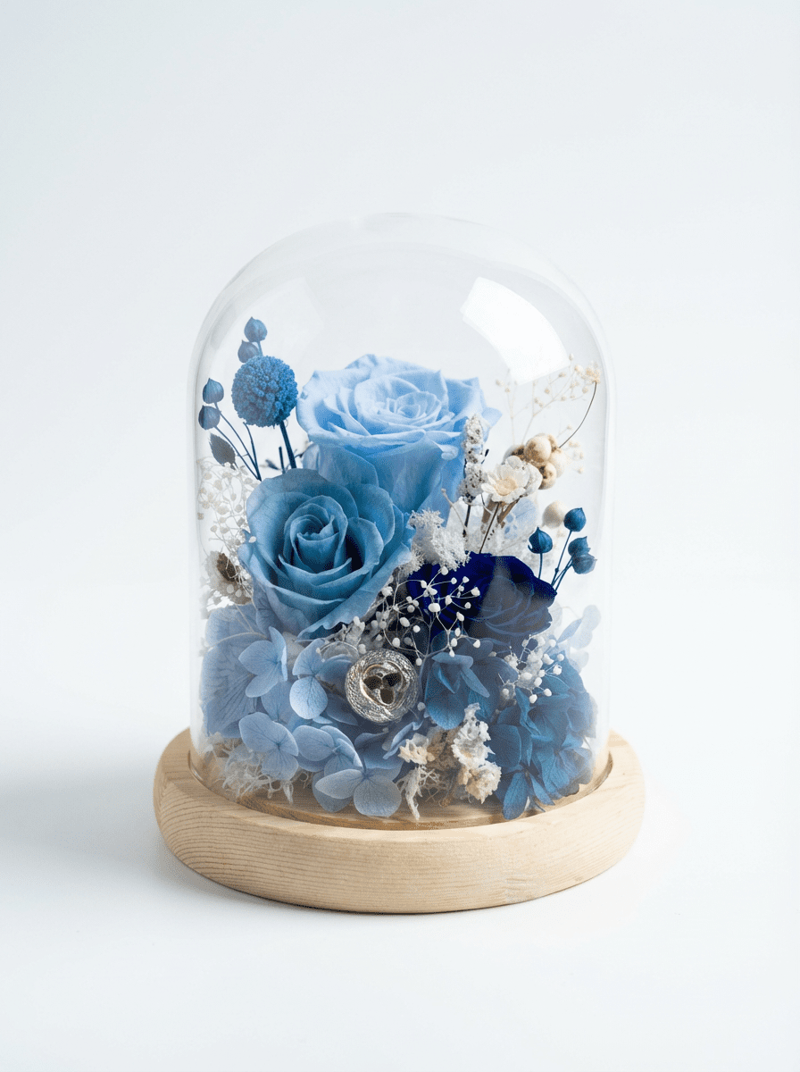 Sora Preserved Flower Dome - Flowers - Blue - Preserved Flowers & Fresh Flower Florist Gift Store