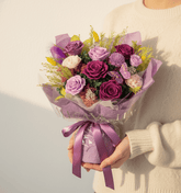 SUMMER. - Mothers Day Preserved Bouquet - Flowers - Purple - Preserved Flowers & Fresh Flower Florist Gift Store