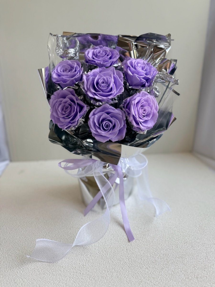 Galaxy 7 Rose Preserved Flower Bouquet - Flowers - Galaxy - purple - Preserved Flowers & Fresh Flower Florist Gift Store