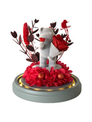 Grey Bear with Red Rose - Flowers - Preserved Flowers & Fresh Flower Florist Gift Store