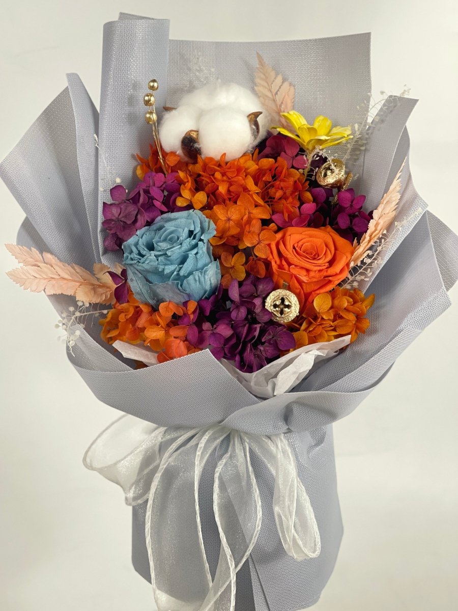 Mai - Preserved Flower Bouquet - Flowers - Orange - Preserved Flowers & Fresh Flower Florist Gift Store