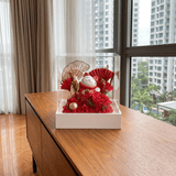 Maneki - Neko 招き猫 Flower Box, Red (Business Prosperity) - Flowers - Preserved Flowers & Fresh Flower Florist Gift Store