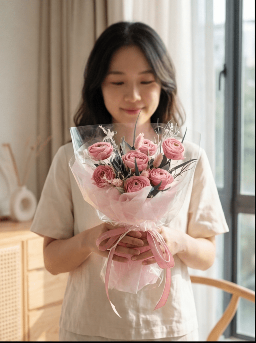 Tasha Preserved Flower Bouquet - Flowers - Pink - Preserved Flowers & Fresh Flower Florist Gift Store