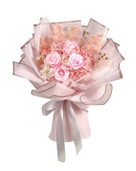 Yume - Pink Roses & Hydrangea Preserved Flower Bouquet - Flowers - Preserved Flowers & Fresh Flower Florist Gift Store