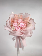 Yume - Pink Roses & Hydrangea Preserved Flower Bouquet - Flowers - Preserved Flowers & Fresh Flower Florist Gift Store