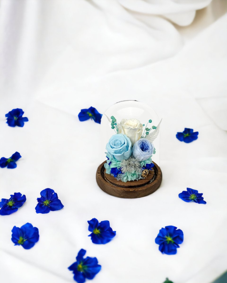 Aika Roses Dome - Blue - Flower - Preserved Flowers & Fresh Flower Florist Gift Store