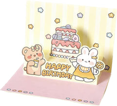 Bunny and Friends Birthday Pop Up Card - Add Ons - Yellow Party - Preserved Flowers & Fresh Flower Florist Gift Store