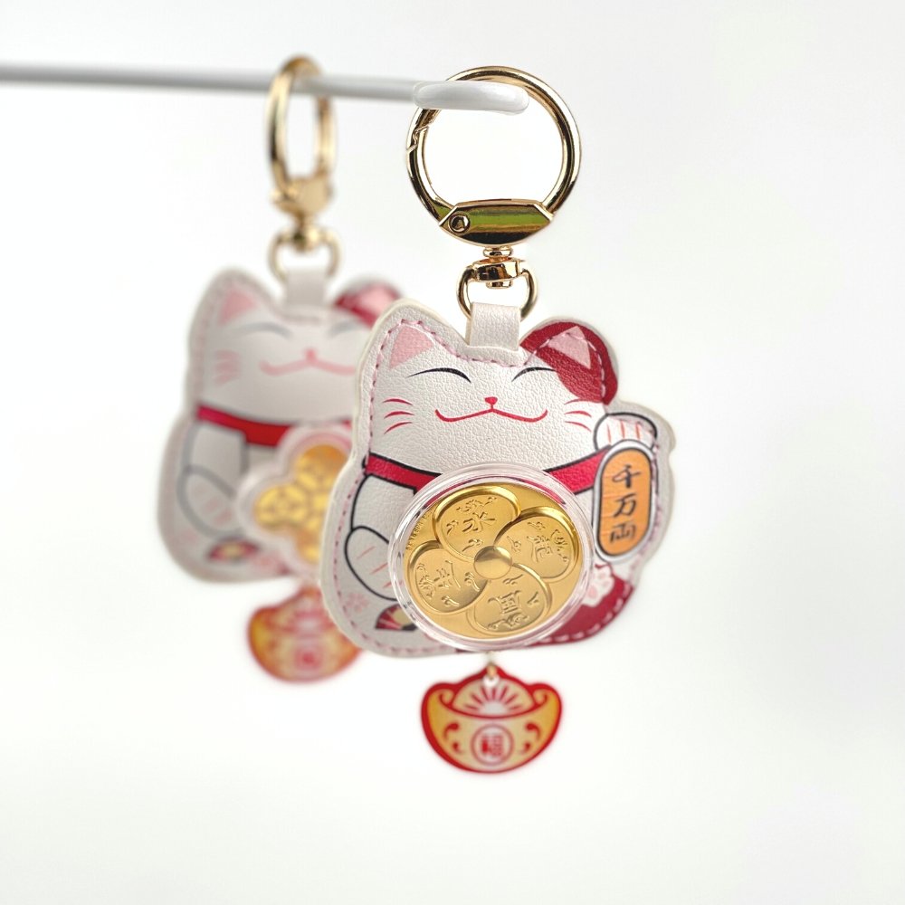 Maneki-Neko Keychain - Add Ons - Kuro Ring - Preserved Flowers & Fresh Flower Florist Gift Store