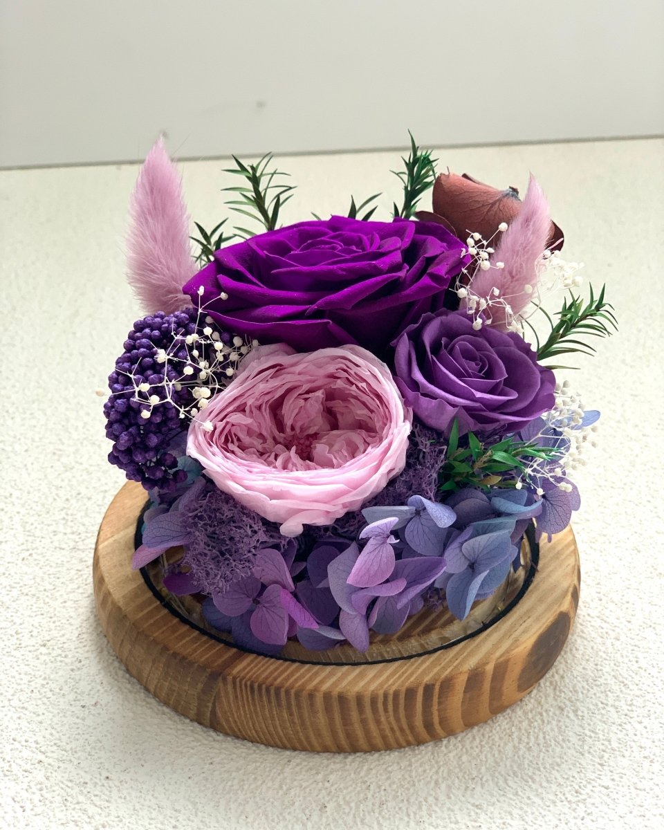 Rose Blowball - Dark Purple (with gift box) - Flowers - Preserved Flowers & Fresh Flower Florist Gift Store